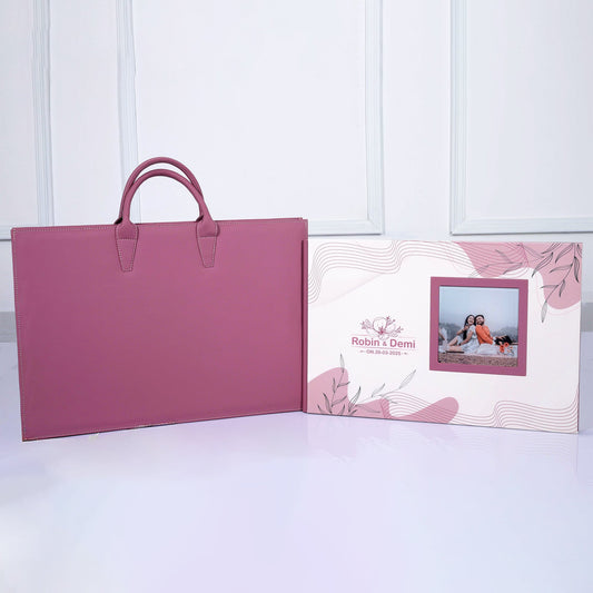 White Leather Printed Cover With Acrylic Window (LS-03) photo 2