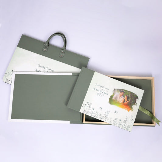 Wooden Frame Box With White Leather Printing (SP-29) photo 2