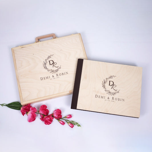 Elegant Wooden Briefcase with Text Embossing (GR-01) photo 2