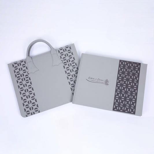 Leather Cover with CNC Wooden Cutting Frame and Text Print (CST-29) photo 1
