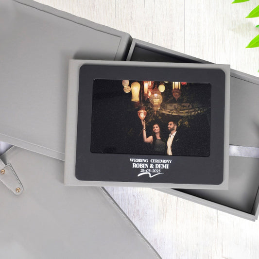 Premium Leather Box With Acrylic Photo and Text Embossed (SP-05) photo 2