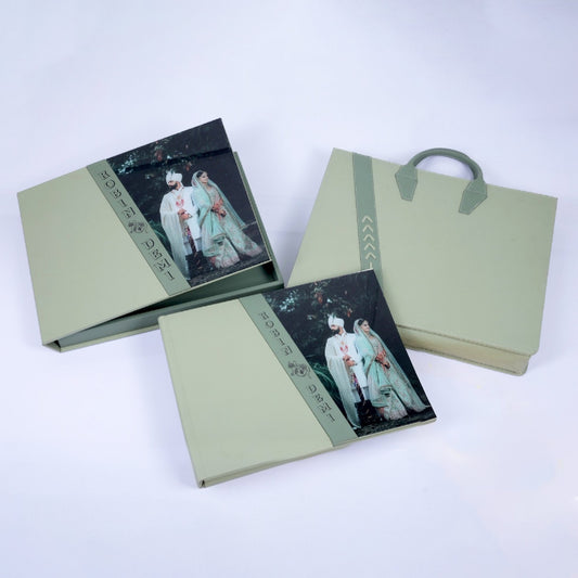 Premium Leather Box With Acrylic Window and Leather Plate with Text Print (SP-07) photo 1