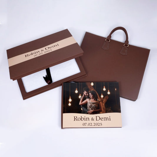 Premium Leather Box With CNC Wooden Cutting Text Details (SP-02) photo 1