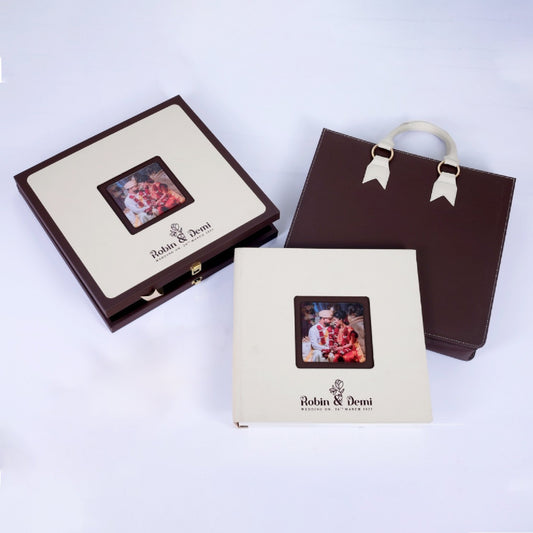 Premium Leather Box With Two Leather Colour and Acrylic Window (SP-06) photo 1