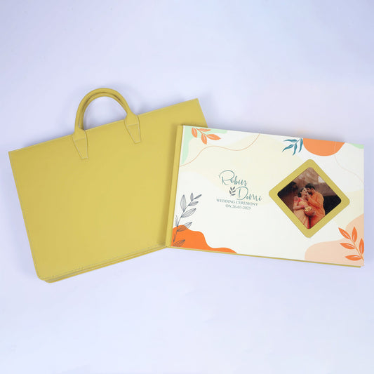 White Leather Printed Cover With Acrylic Window (LS-01) photo 1