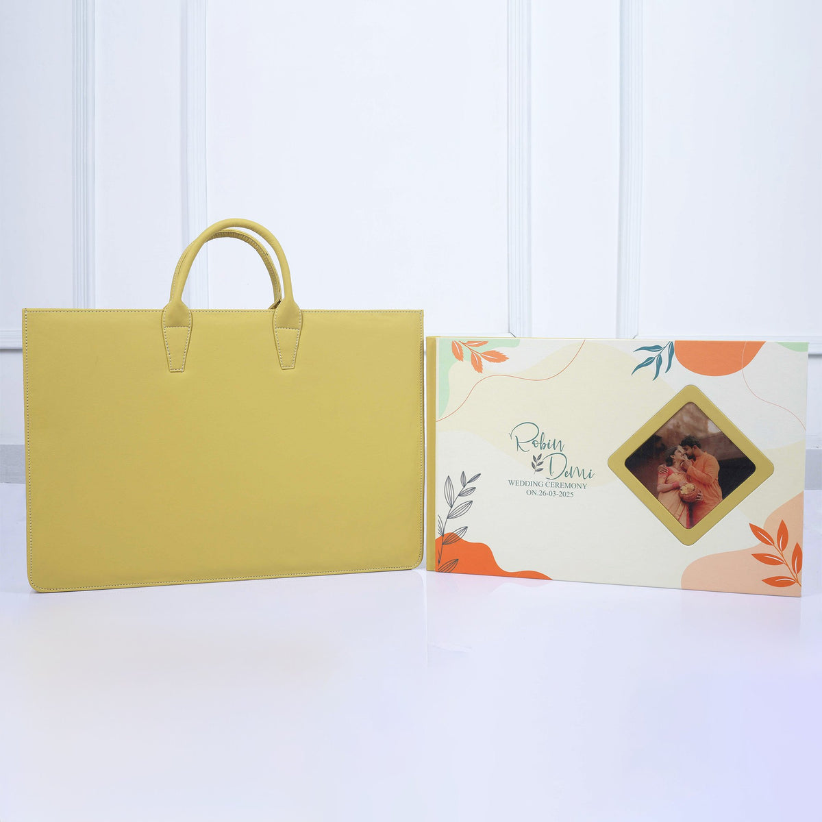 White Leather Printed Cover With Acrylic Window (LS-01) photo 2
