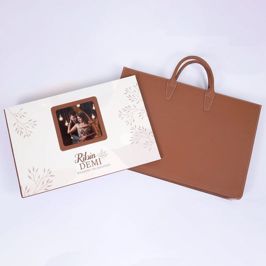 White Leather Printed Cover With Acrylic Window (LS-02) photo 1