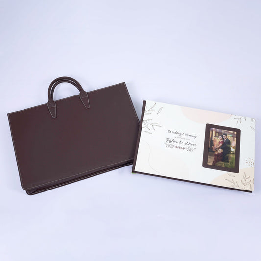 White Leather Printed Cover With Acrylic Window (LS-04) photo 1