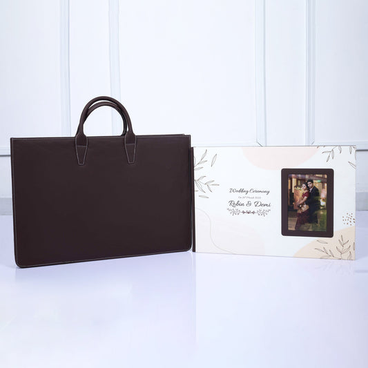 White Leather Printed Cover With Acrylic Window (LS-04) photo 2