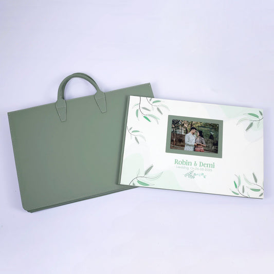 White Leather Printed Cover With Acrylic Window (LS-05) photo 1