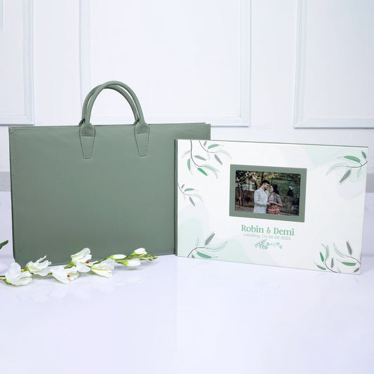 White Leather Printed Cover With Acrylic Window (LS-05) photo 2
