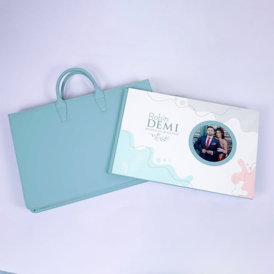 White Leather Printed Cover With Acrylic Window (LS-06) photo 1
