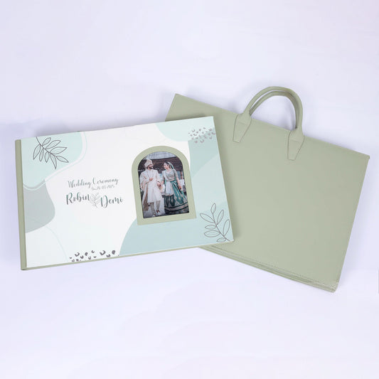 White Leather Printed Cover With Acrylic Window (LS-07) photo 1