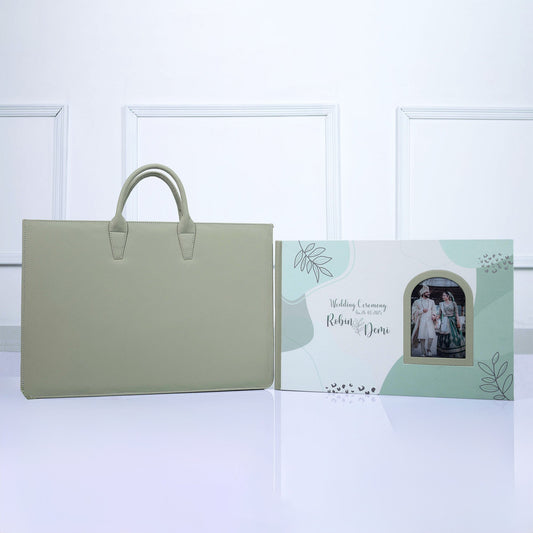 White Leather Printed Cover With Acrylic Window (LS-07) photo 2