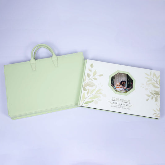 White Leather Printed Cover With Acrylic Window (LS-08) photo 1