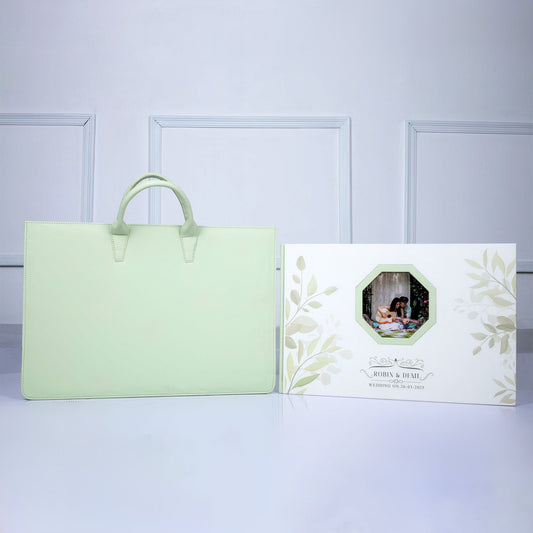 White Leather Printed Cover With Acrylic Window (LS-08) photo 2