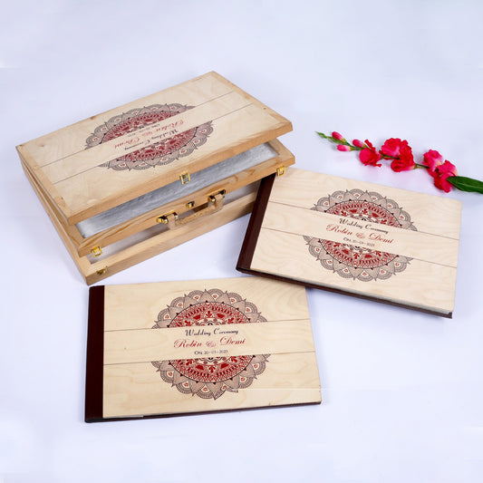 Wooden Double-Decker Briefcase with Text Printing (SG-03) photo 1