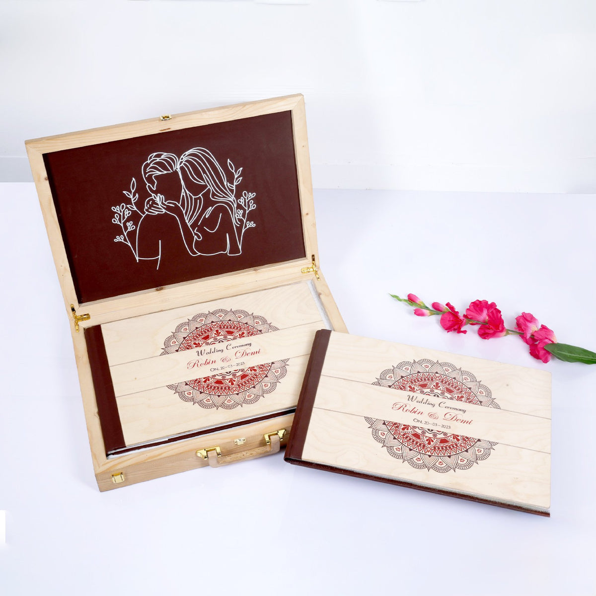 Wooden Double-Decker Briefcase with Text Printing (SG-03) photo 2