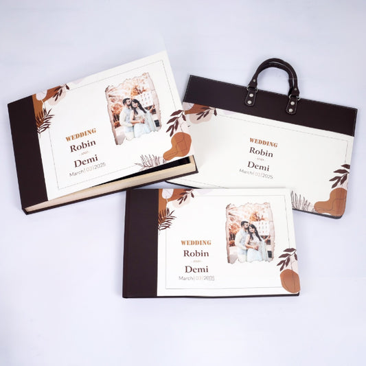 Wooden Frame Box With White Leather Printing (SP-30) photo 1