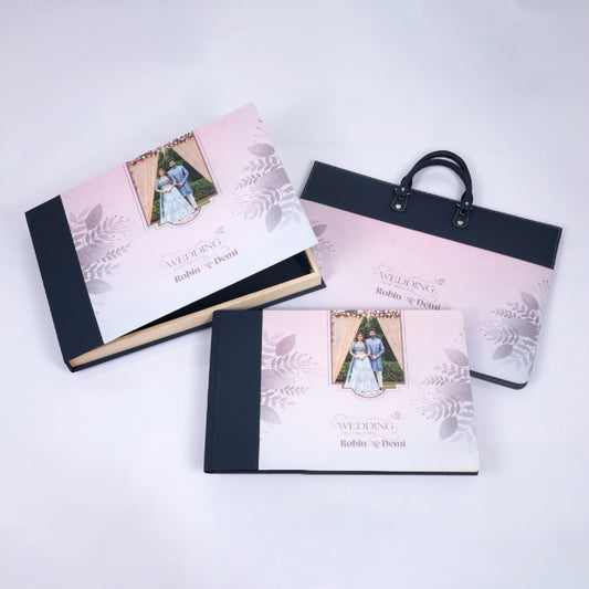 Wooden Frame Box With White Leather Printing (SP-31) photo 1